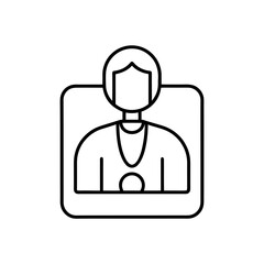 Outline of a person with a necklace on transparent background