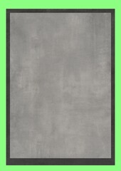 Fototapeta premium Gray textured surface with black border on green background
