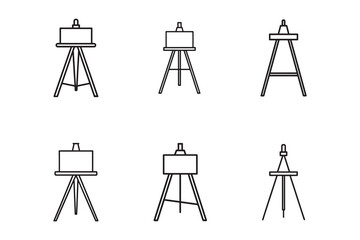 Minimalist Art Easel stand Line Art Collection for Creative Projects and Design Elements