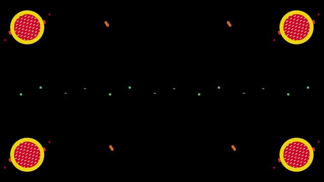 Abstract video background with yellow pattern and geometric shapes, a creative design