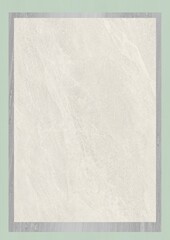 Rectangular frame with light gray border surrounding a textured off-white center on a pale green background