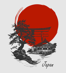 Japanese style popular typography t-shirt design for clothes sale poster banner wallpaper vector