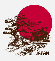 Japanese style popular typography t-shirt design for clothes sale poster banner wallpaper vector