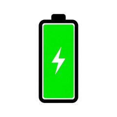 Battery Power Full Charge Isolated on Transparent Background
