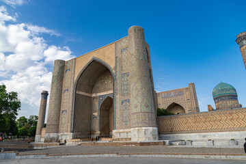 SAMARKAND, UZBEKISTAN - MAY 2, 2025: Bibi Khanym or Bibi-Khanym Mosque is one of the most important...
