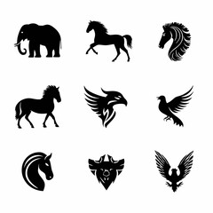 Silhouette collection of animals and mythical creatures