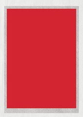 Solid red rectangle centered within a light gray border on a textured background