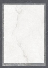White marble surface with gray veining and textured border