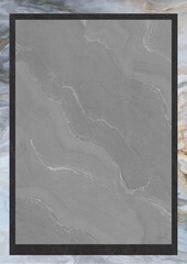 Gray marble tile with white veining and dark border