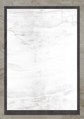 Framed white marble texture with subtle gray veining and dark border