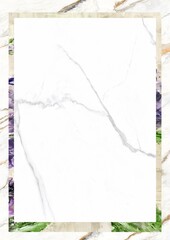 Marble background with floral border frame
