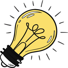 Funny cartoon light bulb vector illustration icon design.