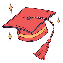 This academic image features a classic graduation cap and diploma vector, symbolising education, achievement, and a successful university degree.