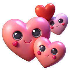 Spreading kindness and love with 3D red hearts