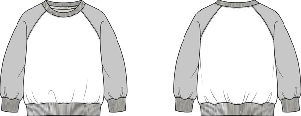sweatshirt raglan long sleeve contrast body ribbed cuff hem neckline casual sporty apparel garment clothing fashion textile template vector sketch illustration design pattern modern stylish wardrobe p © Maisa