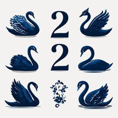 Six black swans and two number 2s.
Defects No defects found