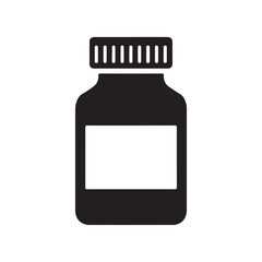 Fototapeta premium Medical bottle vector icon isolated on white background, simple flat illustration. 