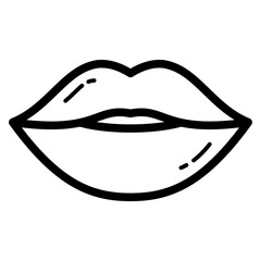 Lips Icon Isolated on White Background. Beauty and Makeup Vector Illustration for Fashion, Love, and Cosmetic Design