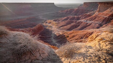 A Vast, Undulating Desert Canyon Etched by Wind and Water Over Millennia.