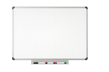 Whiteboard with clean magnetic surface and colorful markers