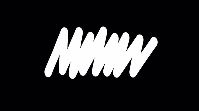 animation white hand drawn doodle or scribble 4k Video transparent background