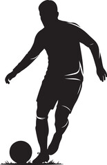 Soccer Player Silhouette Kicking the Ball Action-Packed Sports Illustration