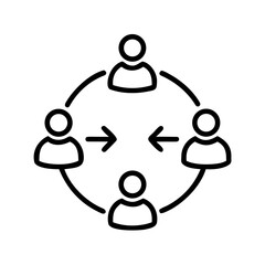 Illustration of people communicating in a circle