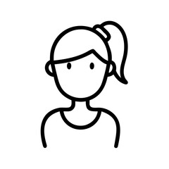 Female avatar with side ponytail