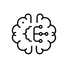 Brain with circuit board representing artificial intelligence