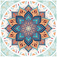 Intricate floral mandala with transparent background