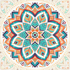 Intricate floral mandala with transparent background