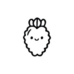 Cute berry fruit icon in kawaii style vector illustration