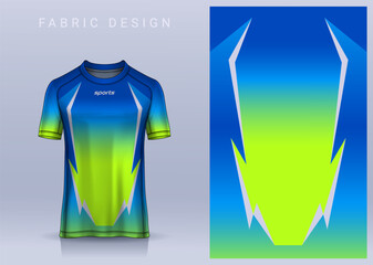 Fabric textile design for Sport t-shirt, Soccer jersey mockup for football club. uniform front view.	