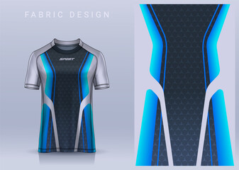 Fabric textile design for Sport t-shirt, Soccer jersey mockup for football club. uniform front view.	