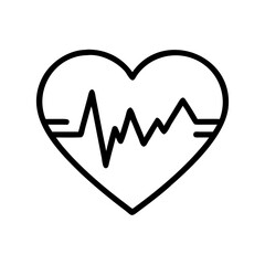 Heartbeat icon with heart shape