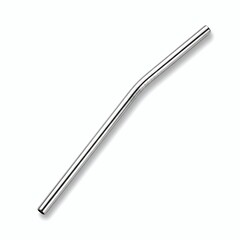 Stainless steel metal drinking straw reusable eco friendly kitchen accessory on white background for beverages