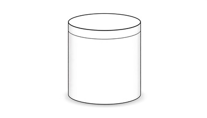 A minimalist, line-art illustration depicts a cylindrical container. The jar has a rounded top and bottom and a defined lid
