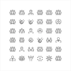 Diverse Collection of People and Collaboration Icons Representing Unity Teamwork and Community Engagement Symbolizing Connection and Partnership Across Various Social Contexts