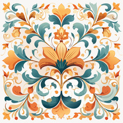 Ornate floral pattern with transparent background