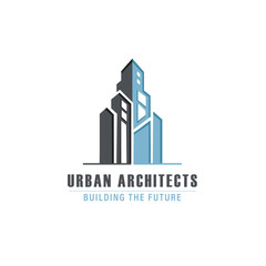 Fototapeta premium Modern Urban Architecture Building Logo Vector Design for Real Estate and Construction Company Branding