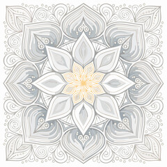 Intricate floral mandala with transparent background