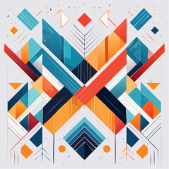 Abstract geometric shapes with colorful overlapping layers