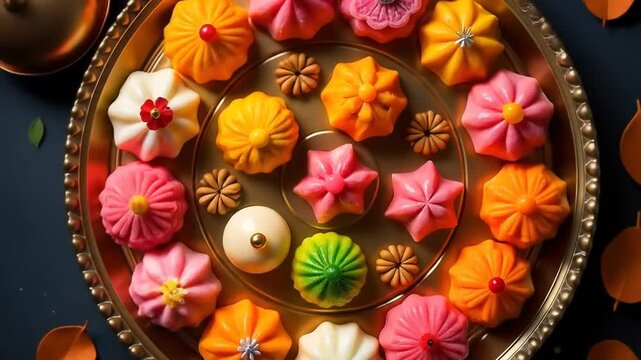 Colorful Traditional Indian Sweets Vector Collection (Mithai) for Diwali Festival and Wedding Celebration