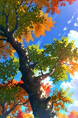 autumn leaves on a tree