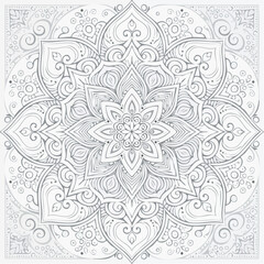Intricate floral mandala with transparent background