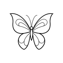Fototapeta premium Simple butterfly outline image on transparent background