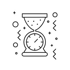 Obraz premium Hourglass and clock combination on transparent background