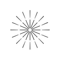 Obraz premium Radial lines emanating center on transparent background