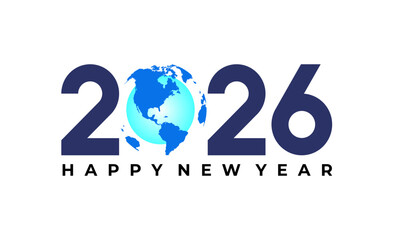 2026 Happy New Year logo design vector. colorful fireworks and trendy new year 2026 design template