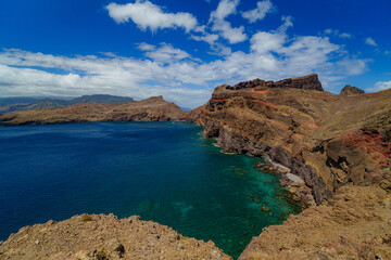 Cliffs of São Lourenço Peninsula overlooking the Atlantic Ocean, Madeira